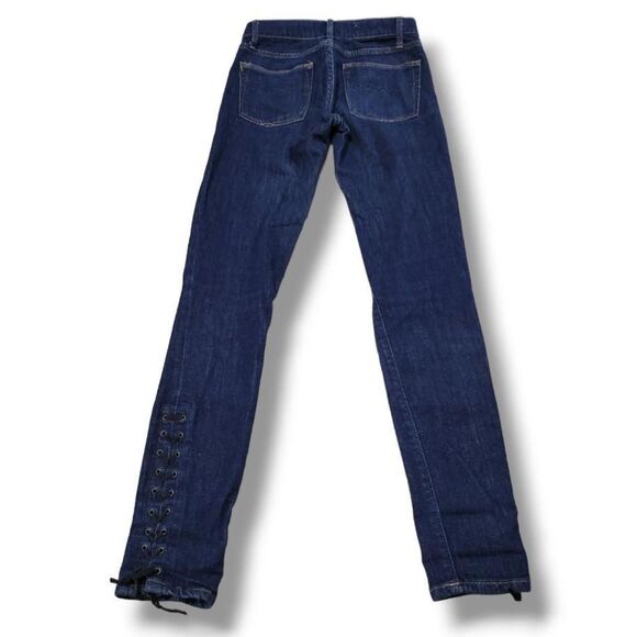 GAP Jeans Size 25 /0 W27"xL31" Gap 1969 Legging Jean Lace Up At Ankle Blue Denim - Picture 3 of 7